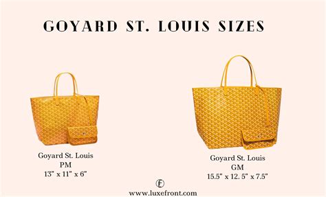 goyard pm gm size|goyard tote bag size comparison.